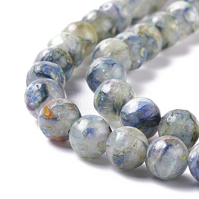 Assembled Synthetic Green Fluorite and Dyed Selenite Beads Strands G-K317-A04-1