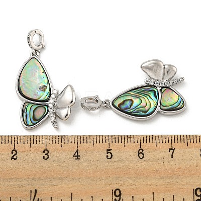 Brass Micro Pave Clear Cubic Zirconia Pendants KK-L211-019P-02-1