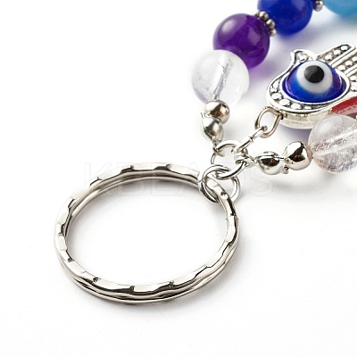 Tibetan Style Alloy Frame Keychain KEYC-JKC00265-02-1