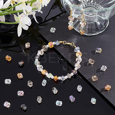 160Pcs 8 Style Transparent Electroplate Glass Beads Strands EGLA-GA0001-14-1