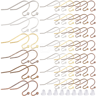 300Pcs 6 Colors Brass Earring Hooks KK-SP0001-37-1