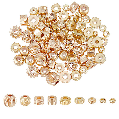 90Pcs 9 Style Brass Beads KK-PH0011-23-1