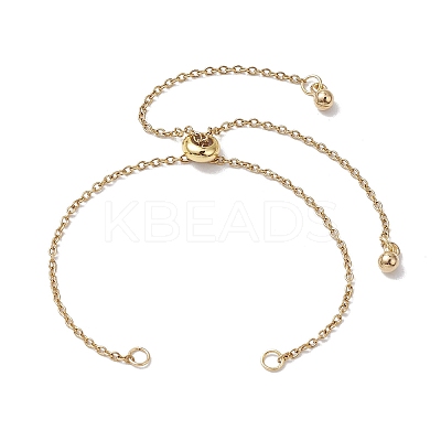 Adjustable 304 Stainless Steel Cable Chains Bracelets Making AJEW-JB01216-01-1