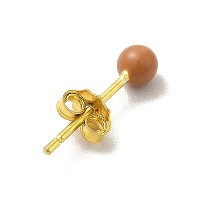 Enamel Round Ball Stud Earrings LS-EJEW-C020-01G-05-1