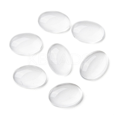 (Old Sku: GGLA-G010)Transparent Oval Glass Cabochons GGLA-R022-14x10-1