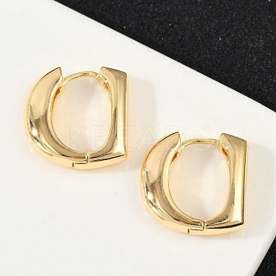 Brass D-Shaped Hoop Earrings EJEW-Q016-17G-1