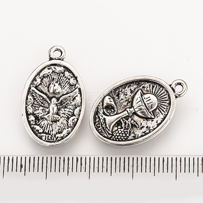 Tibetan Style Alloy Pendants TIBE-Q078-06AS-RS-1