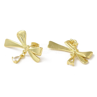 Brass Stud Earrings EJEW-D109-01G-1