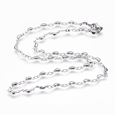 Non-Tarnish 304 Stainless Steel Chain Necklaces STAS-P164-17P-1