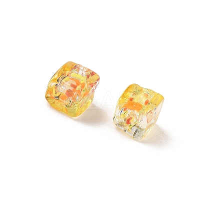 Baking Paint Handmade Gold Sand Lampwork Beads LAMP-P072-01A-05-1