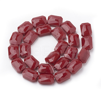 Opaque Solid Color Glass Beads Strands GLAA-N032-04E-1
