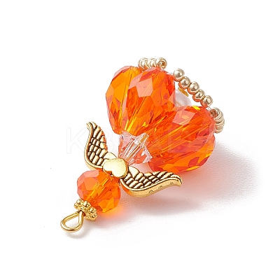 Faceted Glass Pendants PALLOY-MZ00582-07-1