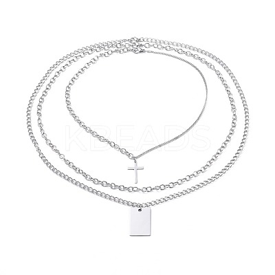 Non-Tarnish 304 Stainless Steel Pendant Necklaces Sets NJEW-JN02525-1