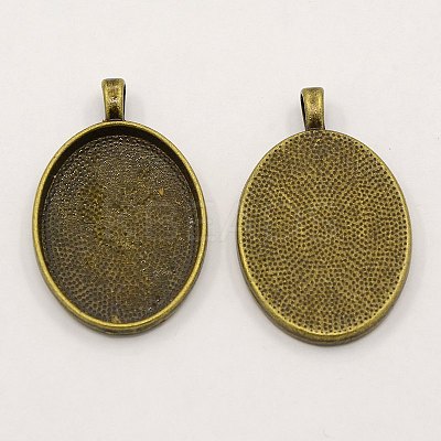 Alloy Pendant Cabochon Settings PALLOY-A15657-AB-1