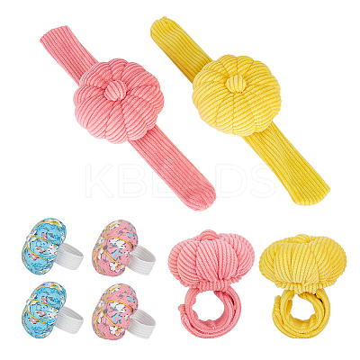4Pcs 4 Style Wrist & Finger Needle Cushions AJEW-AR0001-71-1