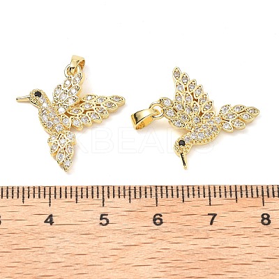 Brass Micro Pave Clear Cubic Zirconia Pendants KK-G533-07E-G-1