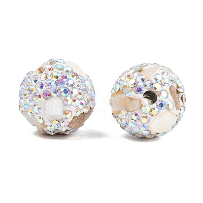 Handmade Polymer Clay Rhinestone Beads CLAY-H009-03C-1