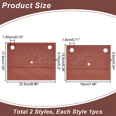 2Pcs 2 Styles PU Imitation Leather Bag Organiser Inserts DIY-WR0002-86-1
