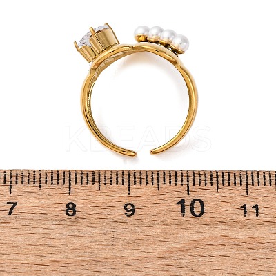 304 Stainless Steel Adjustable Cuff Rings for Women LS-RJEW-B126-03G-1