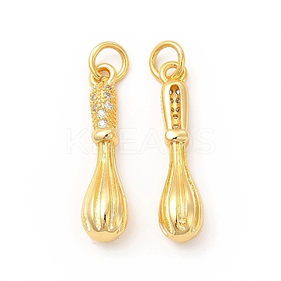 Rack Plating Brass Micro Pave Cubic Zirconia Pendants KK-I699-08G-1