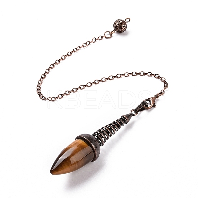 Natural Tiger Eye Dowsing Pendulums G-L524-06R-03-1