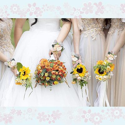 4pcs 2 Style Silk Ribbon Wrist Corsage AJEW-CA0002-74-1