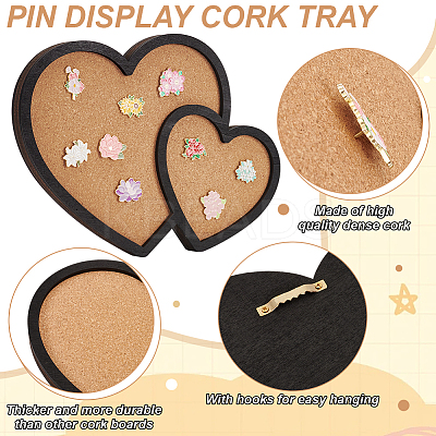 Wood Wall Jewelry Display Cork Tray AJEW-WH0348-466D-1