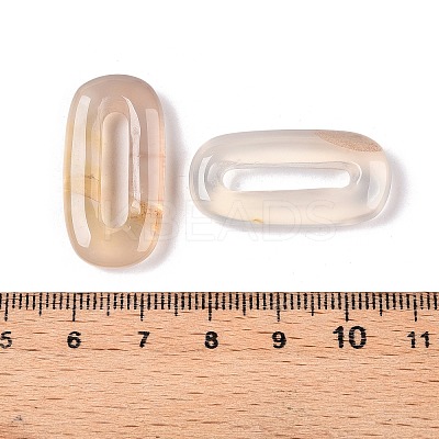 Natural white Agate Oval Pendants G-N342-105B-1