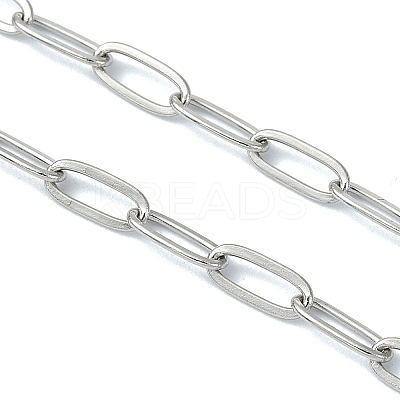 Adjustable 304 Stainless Steel Paperclip Chain Slider Bracelet Making AJEW-JB01623-01-1