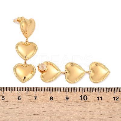 304 Stainless Steel Heart Stud Earrings EJEW-Z096-02G-1