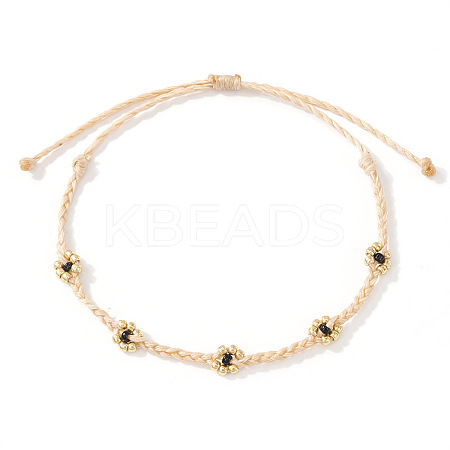 Handmade Glass Seed Bead Braided Bead Bracelets AU9604-3-1