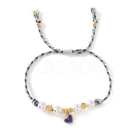 Handmade Heart Brass Enamel Charm Bracelets OI2276-9-1
