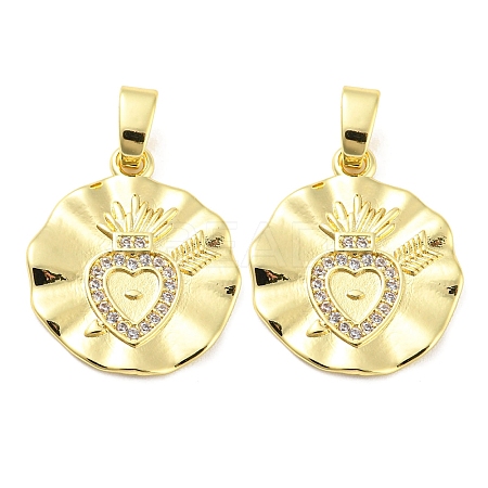 Rack Plating Brass and Cubic Zirconia Pendant KK-Q787-02G-1