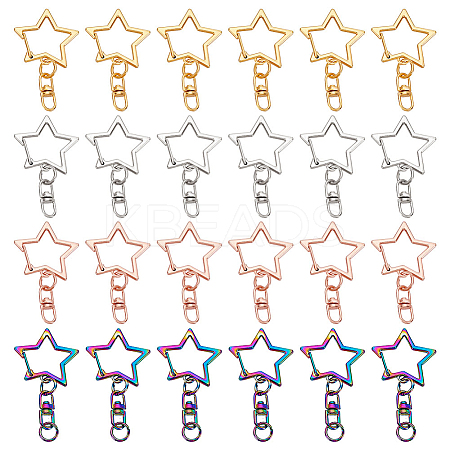 40Pcs 4 Styles Alloy Swivel Clasps Lanyard Snap Hook FIND-GA0005-16-1