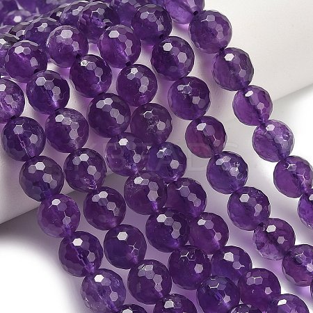 Natural Amethyst Beads Strands G-H329-D01-8mm-A-1