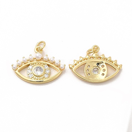 Rack Plating Brass Cubic Zirconia Pendants KK-G456-10G-1