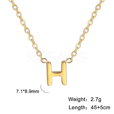 201 Stainless Steel Initial Pendant Necklaces FS-WG78A3B-08-1