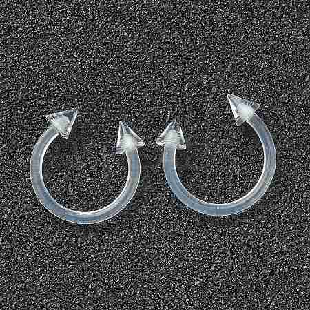 Acrylic Circular/Horseshoe Barbell with Double Pointed End X1-AJEW-P084-03-1