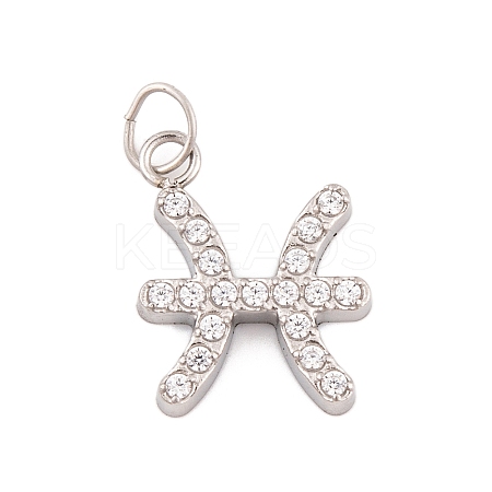 316 Stainless Steel Micro Pave Cubic Zirconia Pendants LS-STAS-K284-01H-P-1