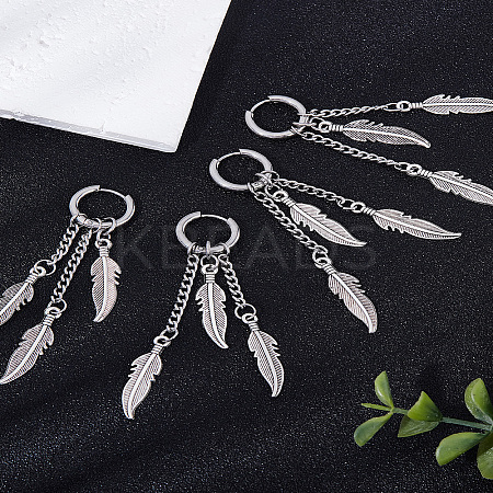4Pcs Stainless Steel Hoop Earrings for Women EJEW-LP0001-56-1