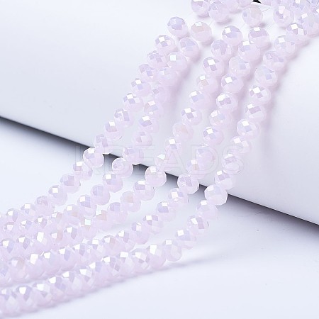Electroplate Glass Beads Strands X-EGLA-A034-J8mm-B04-1
