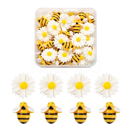 50Pcs 2 Style Resin Cabochons CRES-LS0001-02-1