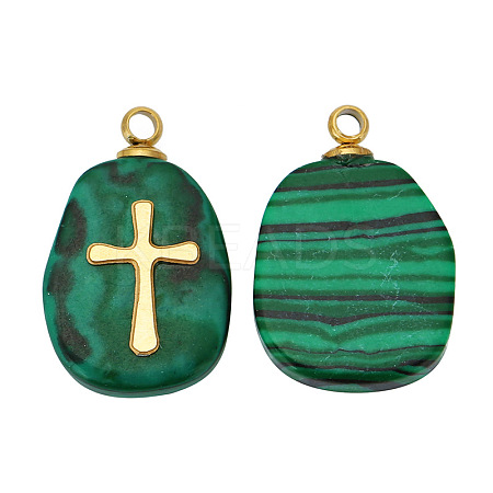 Natural Malachite Pendants FIND-PW0015-01A-07-1