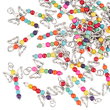 50Pcs Dyed Synthetic Turquoise Beads Pendants FIND-UN0001-90-1