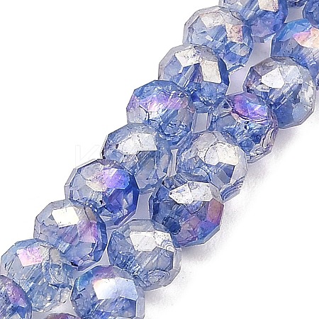 Spray Painted Imitation Jade Glass Beads Strands GLAA-P058-01B-07-1
