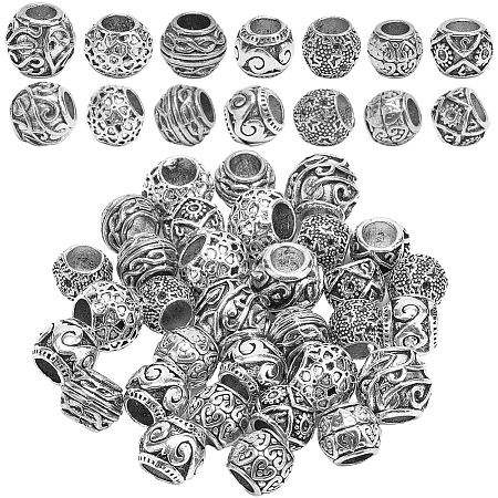 42Pcs 7 Styles Alloy European Beads MPDL-SP0001-01-1