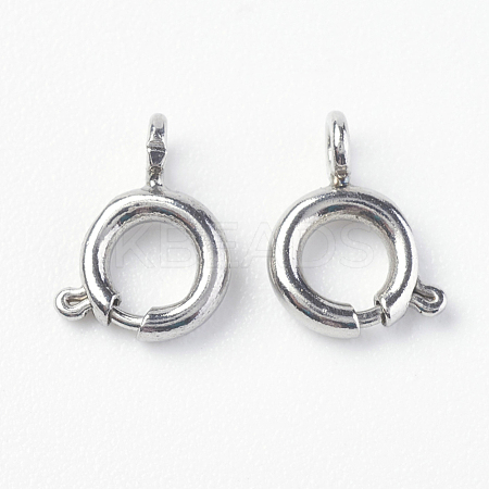 Tarnish Resistant 304 Stainless Steel Smooth Surface Spring Ring Clasps STAS-E143-03C-P-1