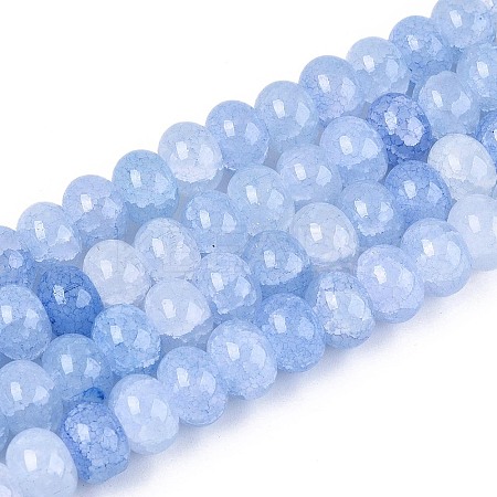Baking Paint Crackle Glass Beads Strands DGLA-N020-01A-05-1