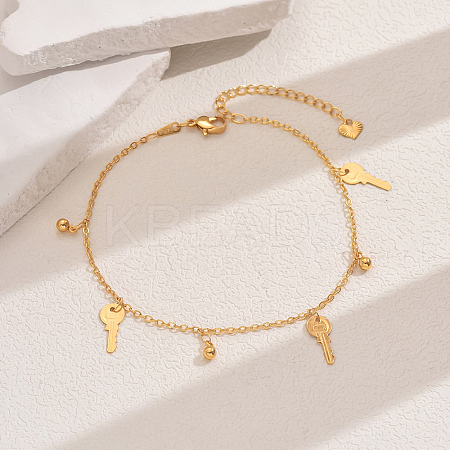 Fashionable Vintage Beach Style Brass Fringed Adjustable Anklets for Women RU9531-3-1