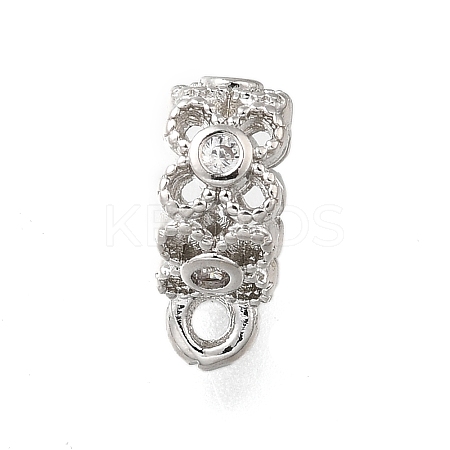 Brass with Cubic Zirconia Tube Bails KK-Q048-01P-1